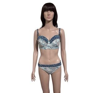 Adore Me Patchwork Multicolor Floral Swimsuit Bikini Set Women’s Size Large